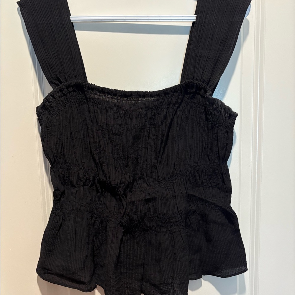 H&M Black Peplum Blouse